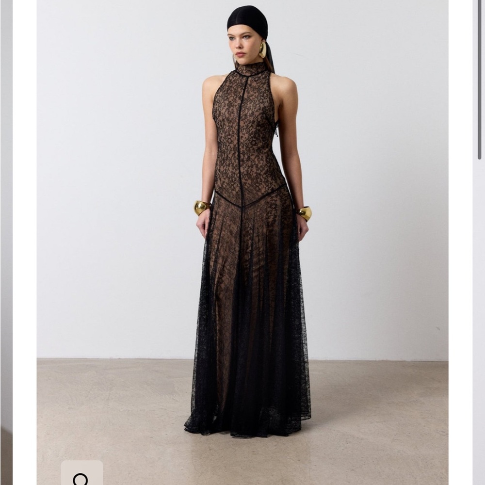 De La Vali FOEHN MAXI DRESS IN BLACK LACE